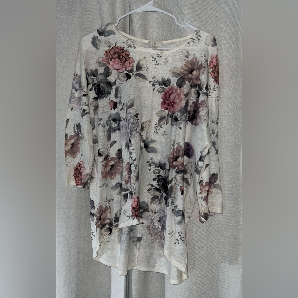 Used XL floral print top